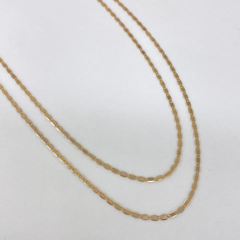 Cadena ● Plana Oro amarillo y Oro blanco 18k 1,74 Gr / 1,2 mm / 50 Cm *