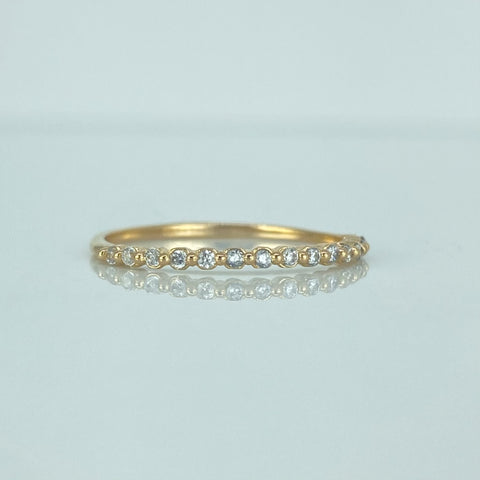 Anillo Churumbela Circones Blancos Oro amarillo 18k / Talla 7 1/4 / 1,18 Gr †