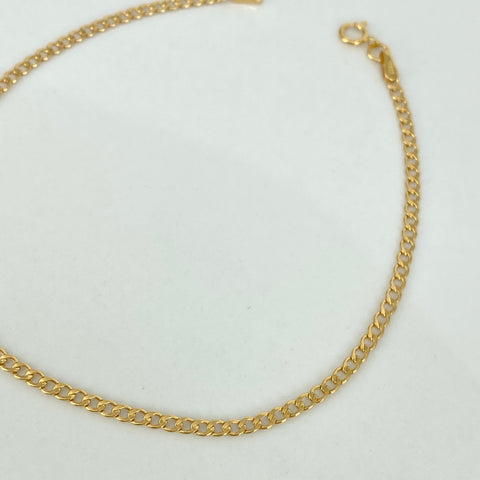 Pulso ● Cubano Oro amarillo 18k +1 / 0,75 Gr / 2 mm / 19,5 Cm