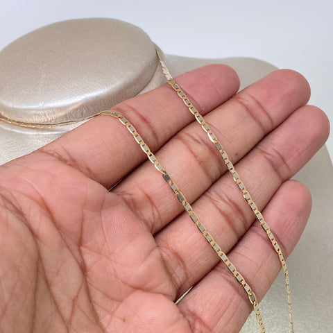 Cadena ● Escalera Plana Oro amarillo y Oro blanco 18k 4,03 Gr / 2,2 mm / 45 Cm