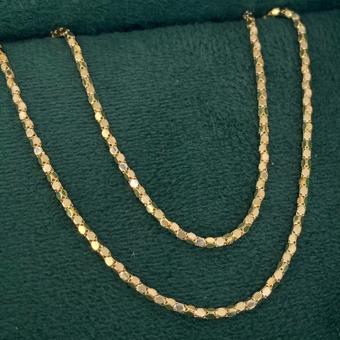 Cadena ● Venciana / Hexagonos  Oro amarillo 18k +3 / 3,77 Gr / 1,5 mm / 50 Cm