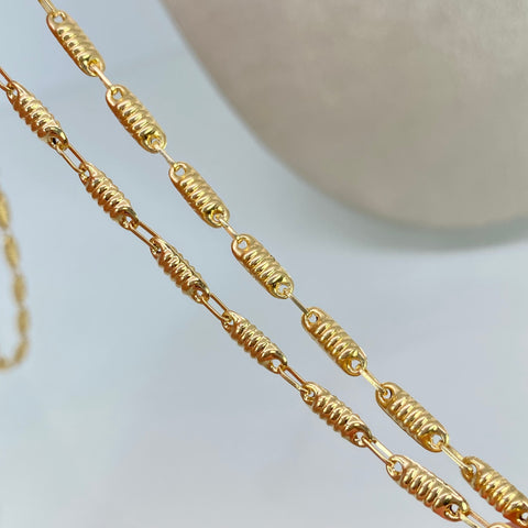 Cadena Rustico Entorchado Oro amarillo 18k 7,06 Gr / 3,2 mm / 60 Cm