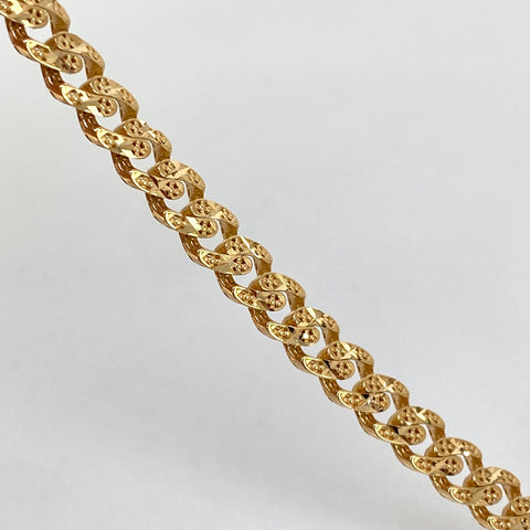 Pulso ● Cubano Monaco Diamantado Oro amarillo 18k +3 / 9,05 Gr / 6 mm / 18,5 Cm *