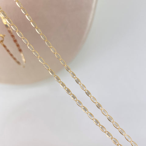 Cadena ● Plana Oro amarillo y Oro blanco 18k 1,74 Gr / 1,2 mm / 50 Cm *