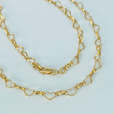 Cadena ● Corazon Seguido Oro amarillo 18k +3 / 6,55 Gr / 4 mm / 50 Cm †