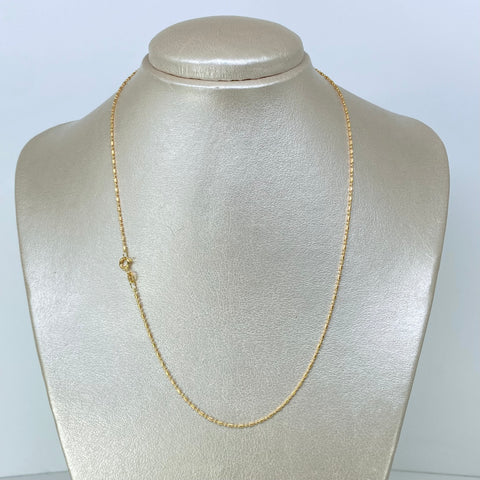 Cadena ● Palito / Bolita Oro amarillo 18k +3 / 3,3 Gr / 1,1 mm / 45 Cm