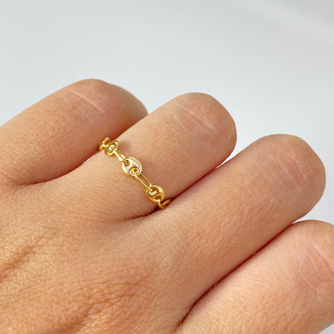 Anillo GC 8 Eslabones Oro amarillo 18k / Talla 4 Hasta 5 / 0,50 Gr