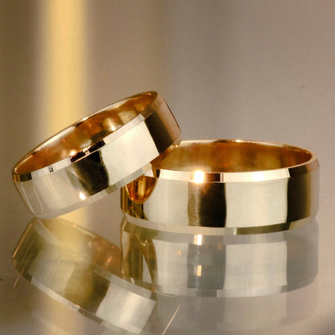 Anillo Argollas Lisas Con Bordes POR FABRICACION Oro amarillo 18k / Talla 7/10 / 12 Gr *