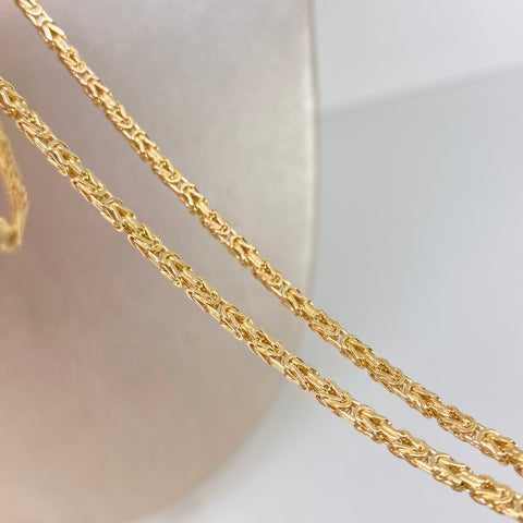 Cadena ● Punto Cuadrado Oro amarillo 18k +3 / 9,6 Gr / 2 mm / 50 Cm *