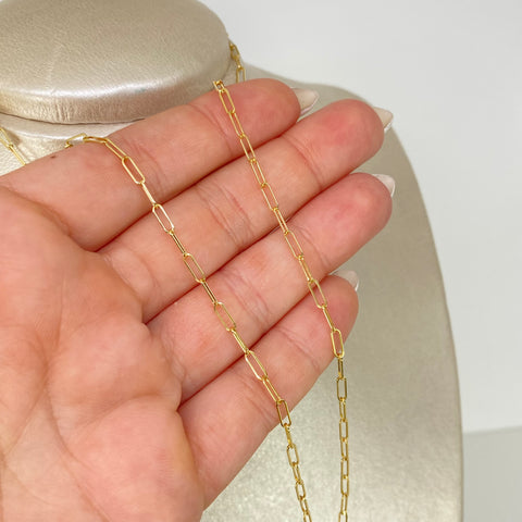 Cadena ● Cajon Oro amarillo 18k 3,6 Gr / 2,1 mm / 45 Cm †