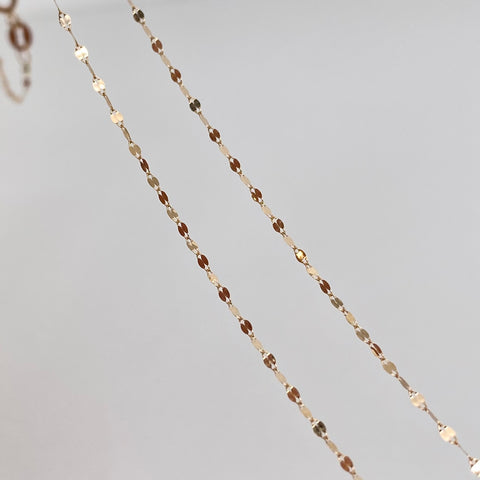 Set Cadena Crispeta + Dije San Miguel Arcangel Oro amarillo 0,65 Gr / 1 mm / 50 Cm *