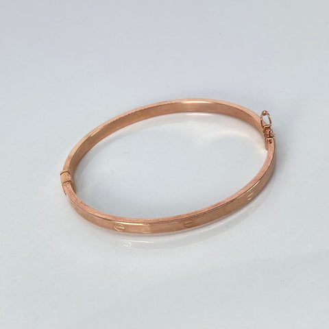 Pulso ● Aro Tornillo CT Oro rosa 18k +3 / 6,71 Gr / 4 mm / 17,5 Cm *