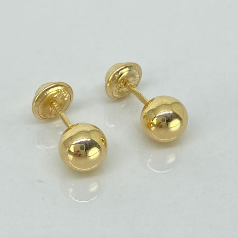 Topos Bola Lisa Oro amarillo 18k 0,62 Gr / 6 mm