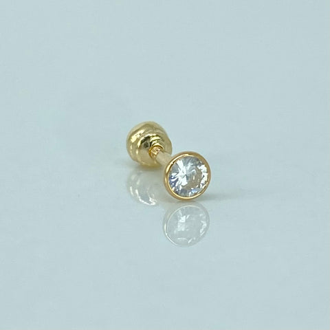 Piercing Circon Blanco / Oro Amarillo 18k (Joya) / 0,25gr / 1.1cm / (Oreja) †