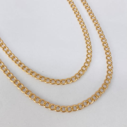 Cadena ● Cubana Oro amarillo 18k 4,7 Gr / 3,1 mm / 60 Cm *