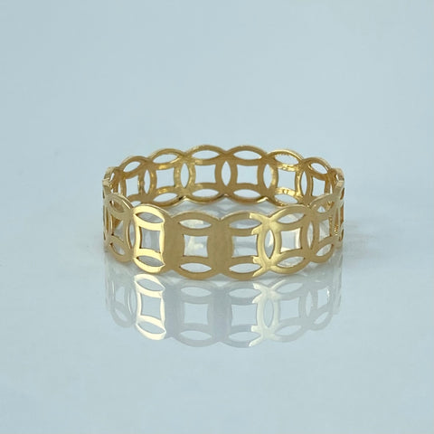 Anillo ● Nudo Suerte Oro amarillo 18k / Talla 8 1/2 / +3 / 0,93 Gr / 5,5 mm *