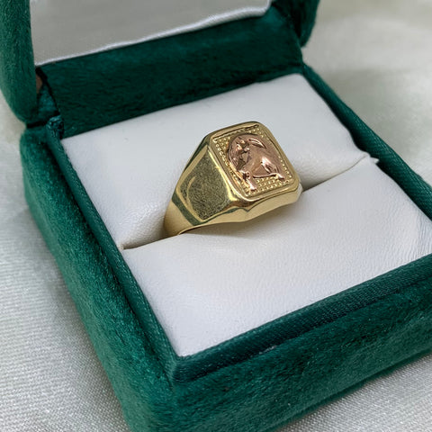 Anillo Caballo Herradura Talla 9 3/4 Oro amarillo 18k 3,05 Gr