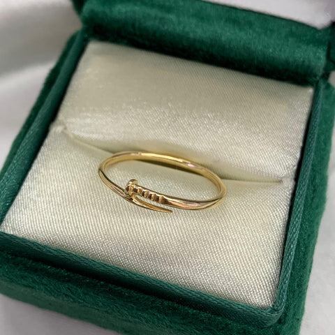 Anillo Clavo CT Talla 8 1/2 Oro Amarillo 18k/ 1,4 Gr / *