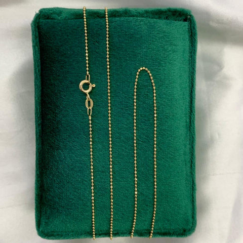 CADENA ITALY MINI MILITAR DIAMANTADA DISCOTECA ORO AMARILLO 18K 2,5 Gr / 60 Cm*