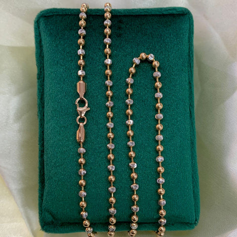 Cadena Italy Militar Oro blanco y Oro rosa 18k +2 / 15,97 Gr / 3 mm / 60 Cm *