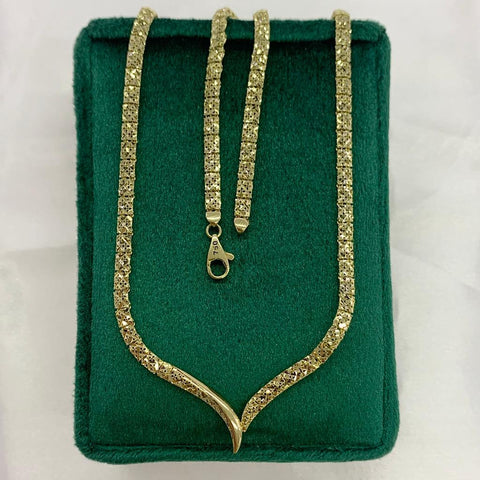 Cadena Italy Plana Especial Diamantada Oro amarillo 18k +1 / 10,09 Gr / 3,1 mm / 45 Cm *