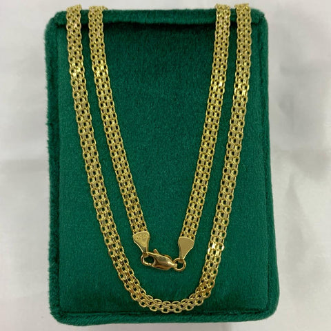 Cadena Italy China Doble Carril Oro amarillo 18k +1 / 7,19 Gr / 4 mm / 50 Cm