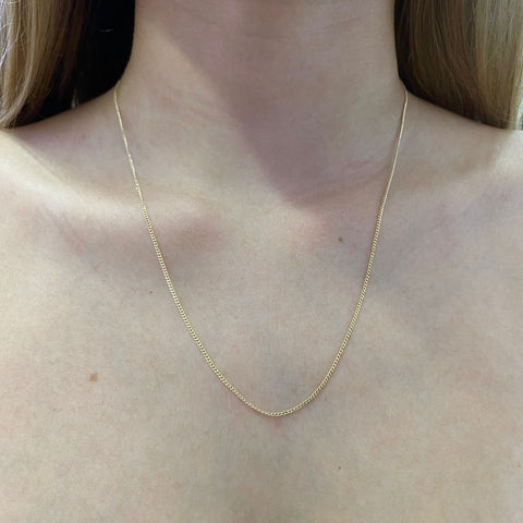 Cadena Italy Mini Cubana Oro amarillo 18k 0,94 Gr / 1,1 mm / 50 Cm *