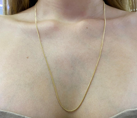 Cadena Italy Mini Cubana Oro amarillo 18k 2,17 Gr / 1,4 mm / 60 Cm *