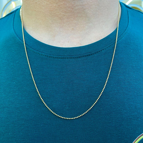 Cadena Italy Militar Discoteca Oro amarillo 18k +1 / 3,83 Gr / 1 mm / 60 Cm *