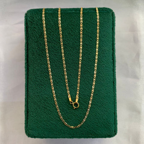Cadena Italy Plana Tres oros 18k 1,6 Gr / 1,4 mm / 50 Cm *