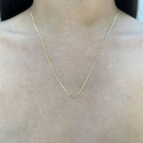 Cadena Italy Plana Lisa Oro amarillo 18k 1,6 Gr / 1,3 mm / 50 Cm *