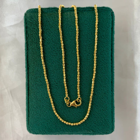 Cadena Italy Militar Diamantada Oro amarillo 18k +2 / 7,32 Gr / 1,8 mm / 45 Cm *