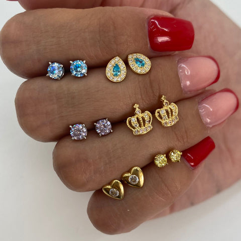 Topos Moissanita Lila / 68 Pts De Moissanita Oro blanco 18k 0,84 Gr / 4 mm  *