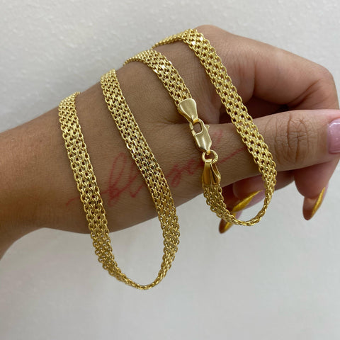 Cadena Italy China Especial DOBLE CARRIL Oro amarillo 18k +1 / 7,15 Gr / 4,5 mm / 60 Cm *