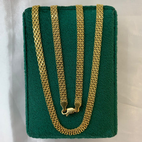 Cadena Italy China Especial DOBLE CARRIL Oro amarillo 18k +1 / 7,15 Gr / 4,5 mm / 60 Cm *