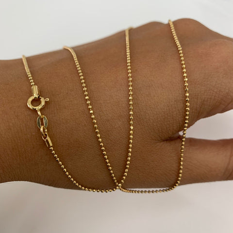 Cadena Italy Militar Discoteca Oro amarillo 18k +1 / 3,8 Gr / 1 mm / 60 Cm *