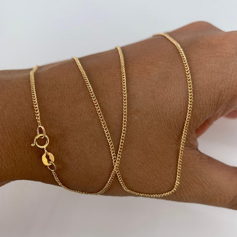 Cadena Italy Mini Cubana Oro amarillo 18k 1,09 Gr / 1 mm / 60 Cm