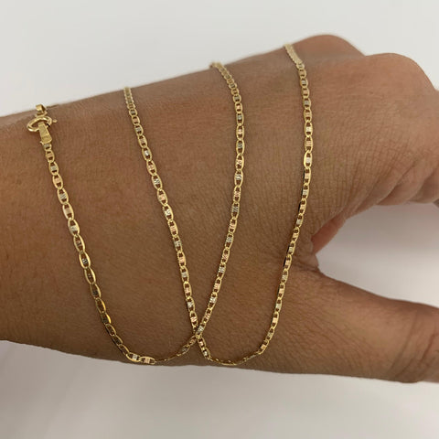 Cadena Italy Plana Tres oros 18k 1,6 Gr / 1,4 mm / 50 Cm *