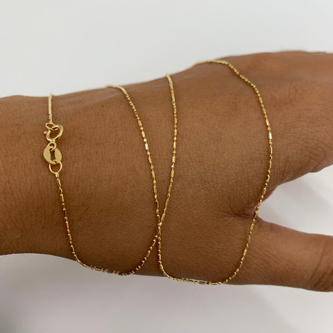 Cadena Italy Bolita Palito Oro amarillo 18k 1,51 Gr / 0,6 mm / 45 Cm *