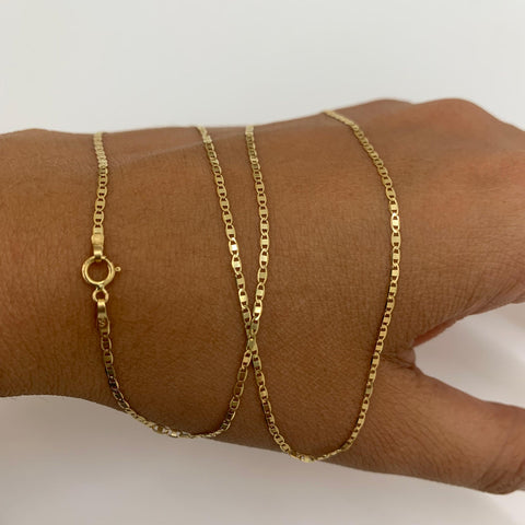 Cadena Italy Plana Lisa Oro amarillo 18k 1,6 Gr / 1,3 mm / 50 Cm *
