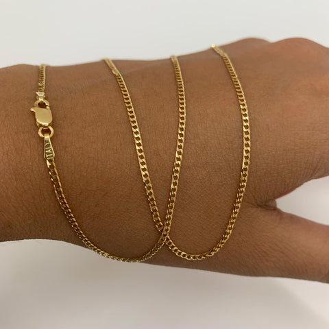 Cadena Italy Panzer Oro amarillo 18k +1 / 3,23 Gr / 1,5 mm / 50 Cm *