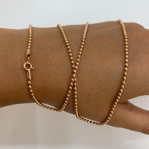Cadena Italy Militar Oro rosa 18k +1 / 10 Gr / 2 mm / 60 Cm *