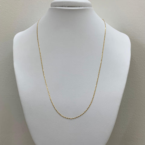 Cadena Italy Plana Diamantada Tres oros 18k 1,78 Gr / 1,3 mm / 50 Cm