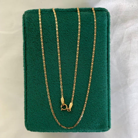 Cadena Italy Plana Diamantada  Tres oros 18k 1,66 Gr / 1,4 mm / 45 Cm