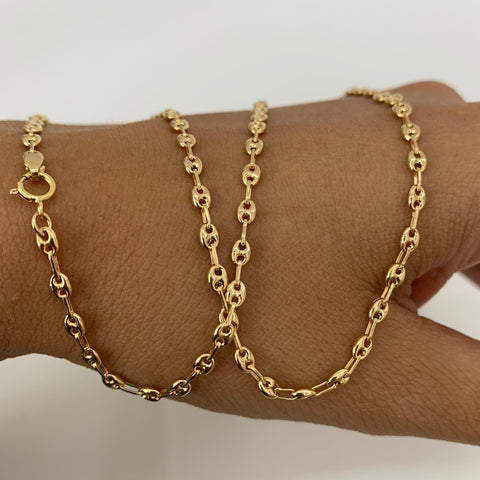 Cadena Eslabón Marino Baby GC Oro amarillo 18k 5,12 Gr / 2,8 mm / 50 Cm