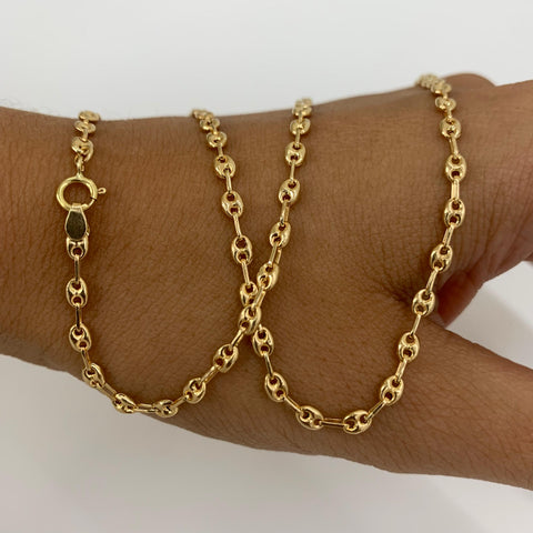Cadena Eslabón Marino Baby GC Oro amarillo 18k 5,19 Gr / 2,8 mm / 50 Cm *