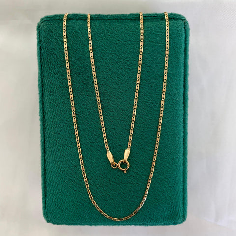 Cadena Italy Plana Diamantada  Tres oros 18k 1,52 Gr / 1,2 mm / 40 Cm