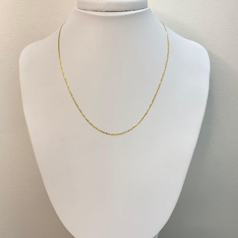 Cadena Italy Plana Diamantada  Oro amarillo 18k 1,43 Gr / 1,1 mm / 40 Cm *
