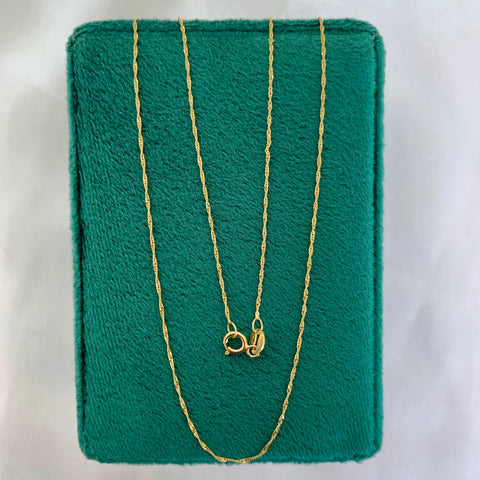 Cadena Italy Mini Singapur  Oro amarillo 18k 0,8 Gr / 0,7 mm / 40 Cm
