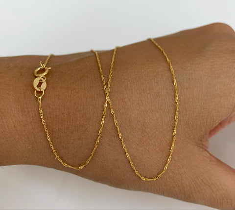 Cadena Italy Mini Singapur  Oro amarillo 18k 0,8 Gr / 0,7 mm / 40 Cm